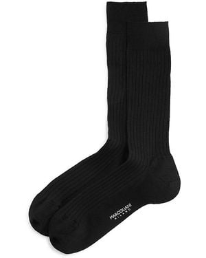 Marcoliani Ribbed Dress Socks - Black