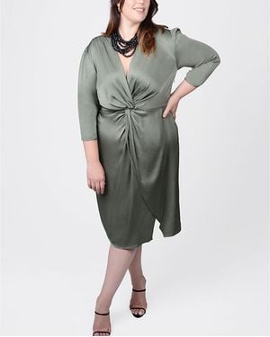 Mayes NYC Elvie Knot Waist Dress - Green