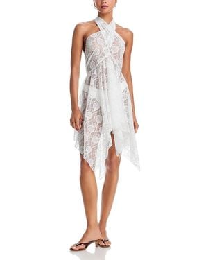 Norma Kamali Sheer Lace Convertible Dress - White