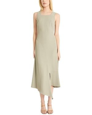 Luxely Square Neck Asymmetrical Maxi Dress - Natural
