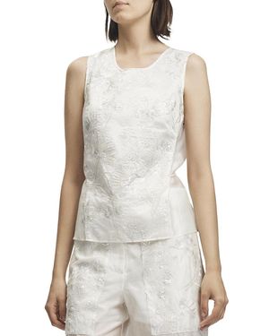 Saint Art Benson Floral Sequin Top - White
