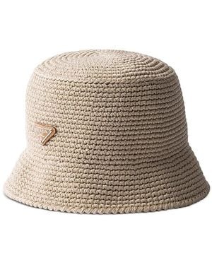 Prada Crochet Bucket Hat - Natural