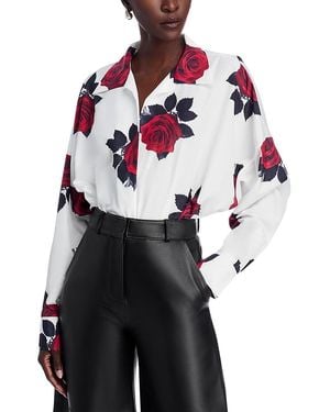 Norma Kamali Super Oversized Boyfriend Shirt Bodysuit - Multicolor