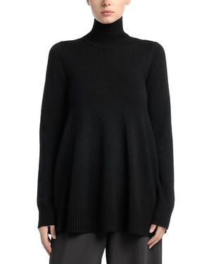 TOTEME Wool-Blend Turtleneck Long Sleeve Top - Black