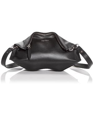 McQueen Manta Leather Clutch - Black