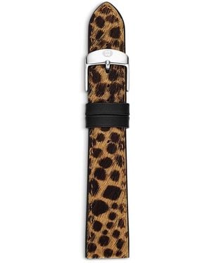 Michele Leather Watch Strap, 18Mm - Metallic
