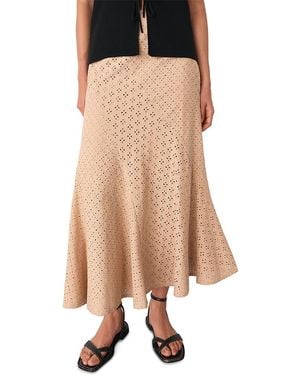 Whistles Embroidered Midi Skirt - Natural