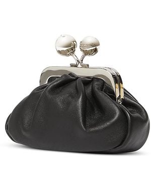 Weekend by Maxmara Diomede Leather Convertible Clutch - Black