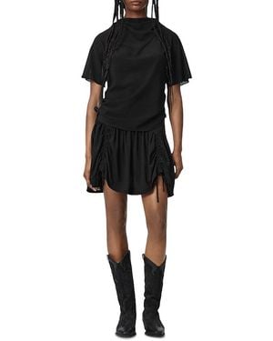 AllSaints Leslie Check Top - Black