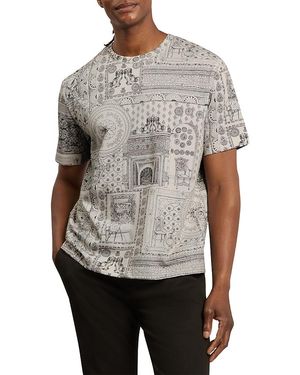 Ted Baker Bondss Short Sleeve Print Relaxed Tee - Gray