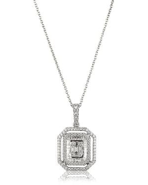 Zydo 18K Diamond Octagonal Mosaic Pendant Necklace, 1.08 Tcw - Metallic