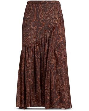 Etro Silk Asymmetric Skirt - Brown