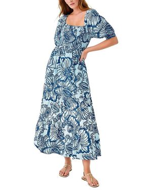 Lilly Pulitzer Hadly Short Sleeve Smocked Dress - Blue