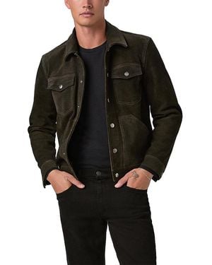 PAIGE Rubino Relaxed Fit Suede Jacket - Black
