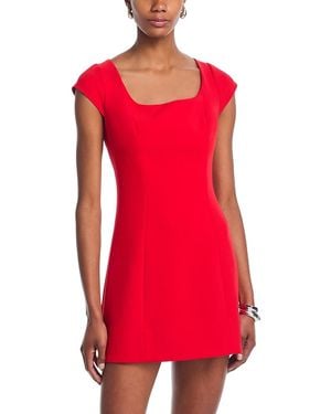 French Connection Azra Twill Cap Sleeve Mini Dress - Red