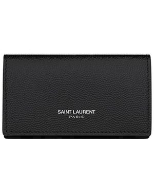 Saint Laurent Paris Slim Keycase - Black