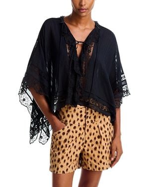 Isabel Marant Nipoa Lace Handkerchief Top - Black