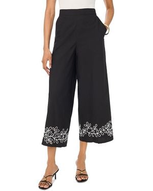Vince Camuto Embroidered Wide Leg Pants - Black