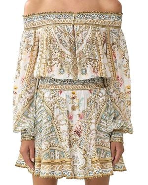 CAMILLA Silk Off-The-Shoulder Dress - Natural