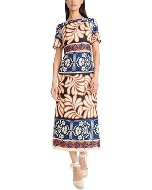 Donna Morgan Printed Midi Dress - Blue