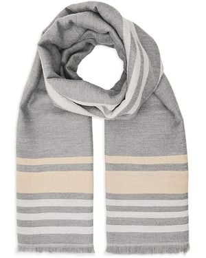 Reiss Camila Border Detail Scarf - Gray