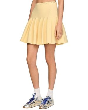 Sandro Telma Short Knit Skater Skirt - Yellow