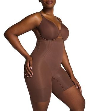 Spanx Sculpt Go Figure High Waisted Mid Thigh Shorts - Brown