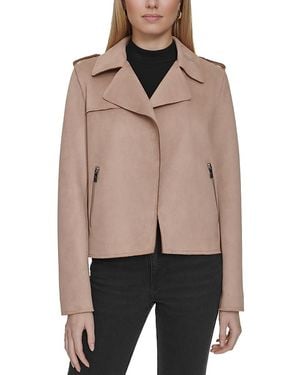 Marc New York Faux Suede Moto Jacket - Natural