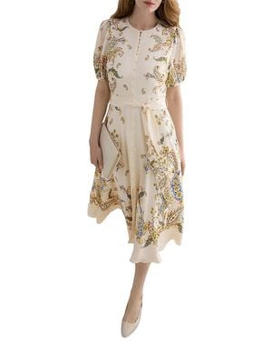 Hobbs Petites Alma Silk Paisley Dress - Natural