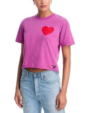 Aviator Nation Heart 2 Boyfriend Tee - Pink