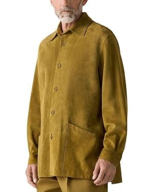 ZEGNA Leather Overshirt - Green