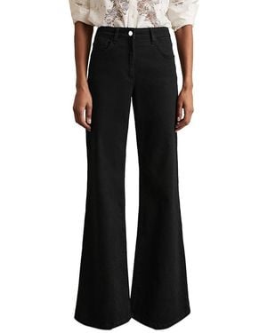 Reiss Petites Bonnie High Rise Flared Jeans - Black