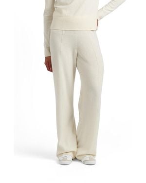 Chinti & Parker Wool Cashmere Wide Leg Track Pants - Natural