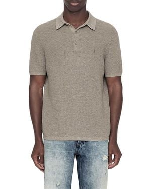 AllSaints Short Sleeve Polo Shirt - Gray