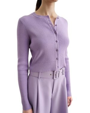 Toccin Zoe Cropped Cardigan Sweater - Purple
