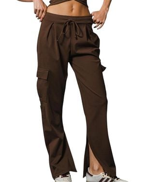 PORT DE BRAS Slit Cargo Pant - Brown