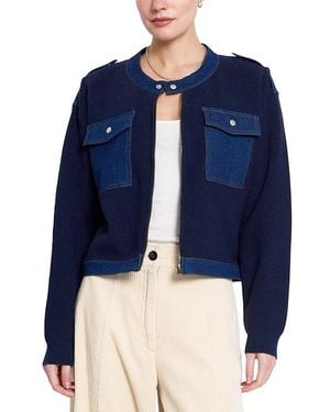 Central Park West Nash Denim Accent Jacket - Blue