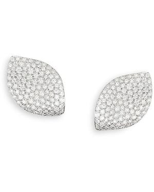 Pasquale Bruni 18K Aleluia Diamond Pave Leaf Statement Earrings - White