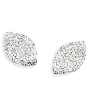 Pasquale Bruni 18K Aleluia Diamond Pave Leaf Statement Earrings - White