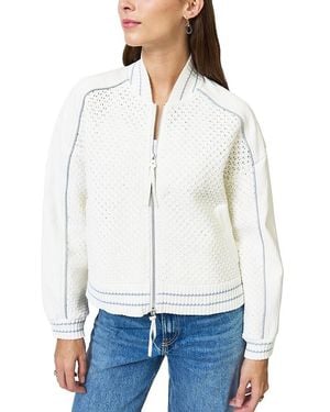 Central Park West Ophelia X Crochet Sweater Bomber - White