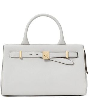 Kate Spade Deco Pebbled Leather Medium Satchel - Grey