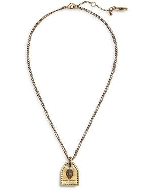 Kurt Geiger Signature Eagle Tag Pendant Necklace, 16-18 - Metallic
