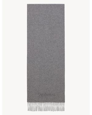Saint Laurent Emboidered Scarf - Gray