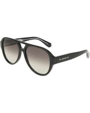 Ferragamo Firenze Aviator Sunglasses, 58Mm - Gray