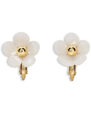 Kate Spade Summer Daze Flower Clip On Stud Earrings - White