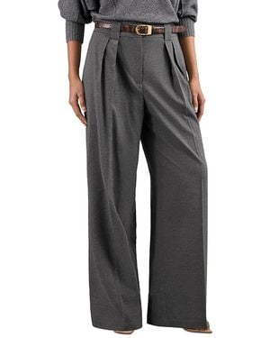 Reiss Poppie Wide Leg Flannel Pants - Gray