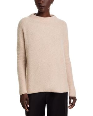 C by Bloomingdale's Cashmere Mock Neck Brushed Cashmere Sweater - Natural