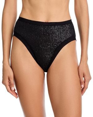 Norma Kamali Racer Sequined Hipster Bottom - Black