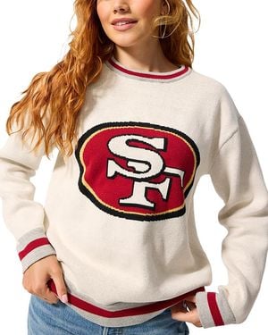 Terez San Francisco 49Ers Sugar Swizzle Jacquard Crewneck Sweater - Gray