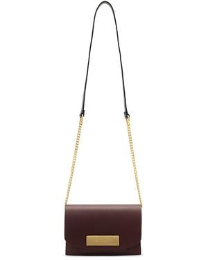 AllSaints Etta Small Leather Clutch Bag - White